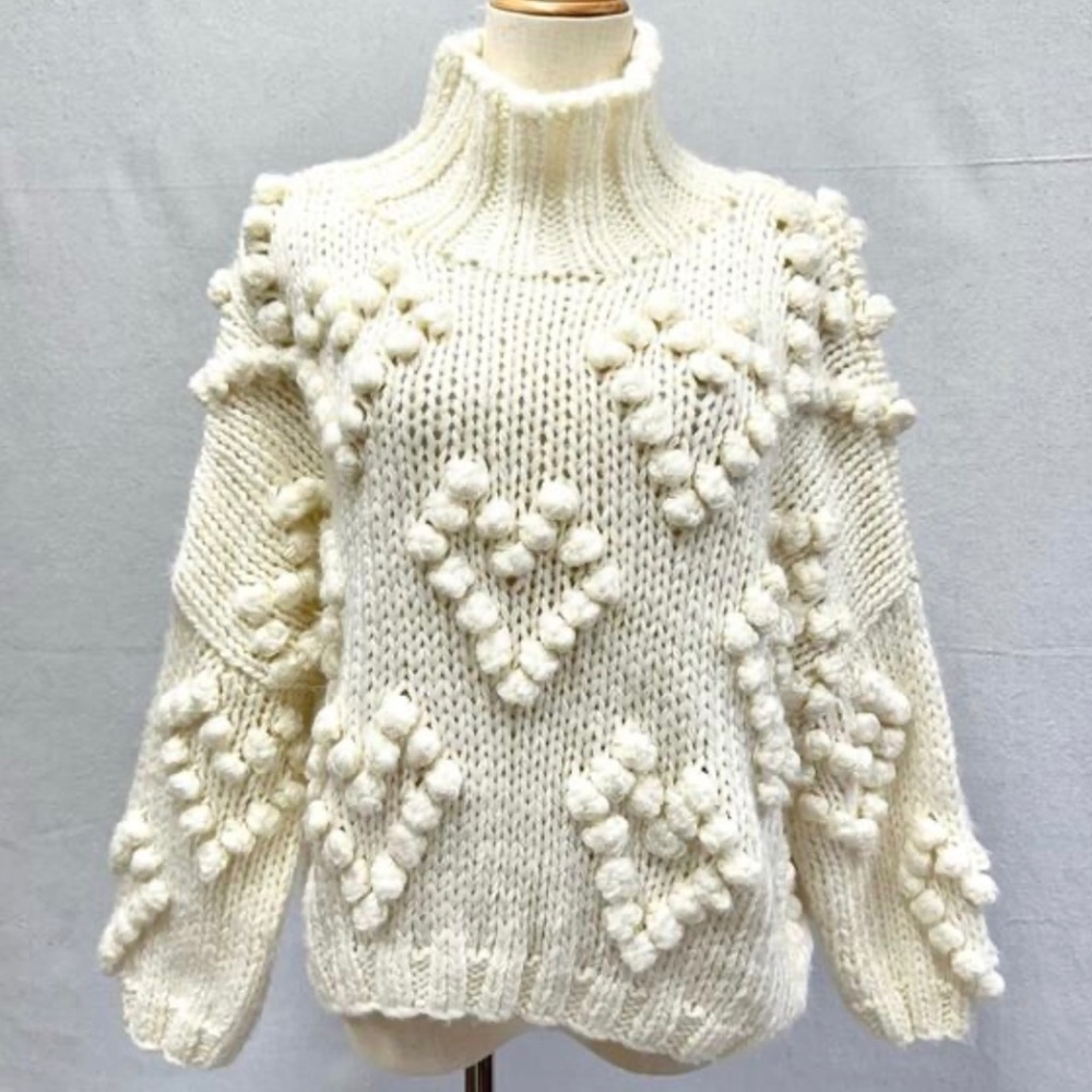 Chicwish Knit Your Love Turtleneck Sweater - Ivory - S/M